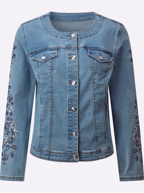 Blazer En Jean Avec Coton - Taille Standard - Helline - Kiabi Blazer En Jean Avec Coton - Taille Standard - Helline - Kiabi