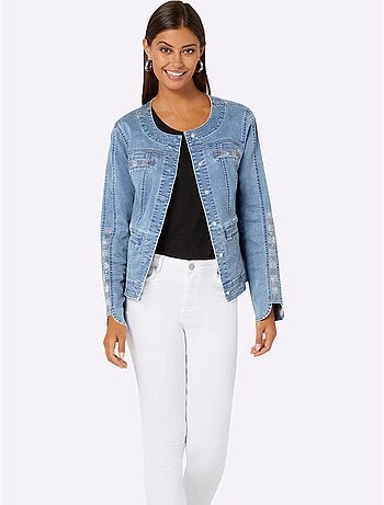 Blazer En Jean Boutons-pression Dissimulés - Taille Standard - Helline