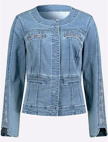 Blazer En Jean Boutons-pression Dissimulés - Taille Standard - Helline