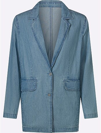 Blazer En Jean Denim Doux - Taille Standard - Moda Vilona
