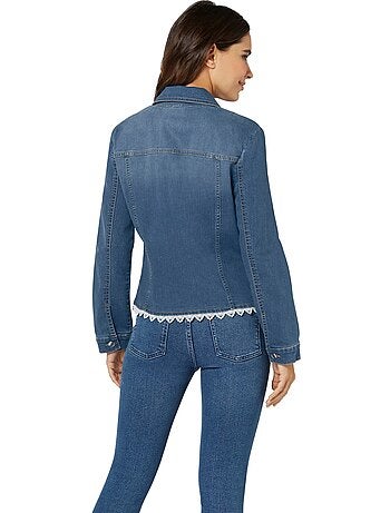 Blazer En Jean Détails élégants En Dentelle - Taille Standard - Moda Vilona