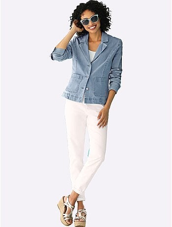 Blazer En Jean Effet Délavé - Taille Standard - Helline
