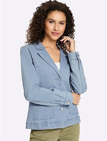Blazer En Jean Effet Délavé - Taille Standard - Helline
