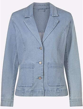 Blazer En Jean Effet Délavé - Taille Standard - Helline