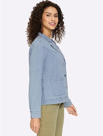 Blazer En Jean Effet Délavé - Taille Standard - Helline