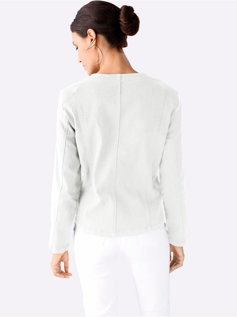 Blazer En Jean Qualité Coton - Taille Standard - Witt Blanc cassé - Kiabi