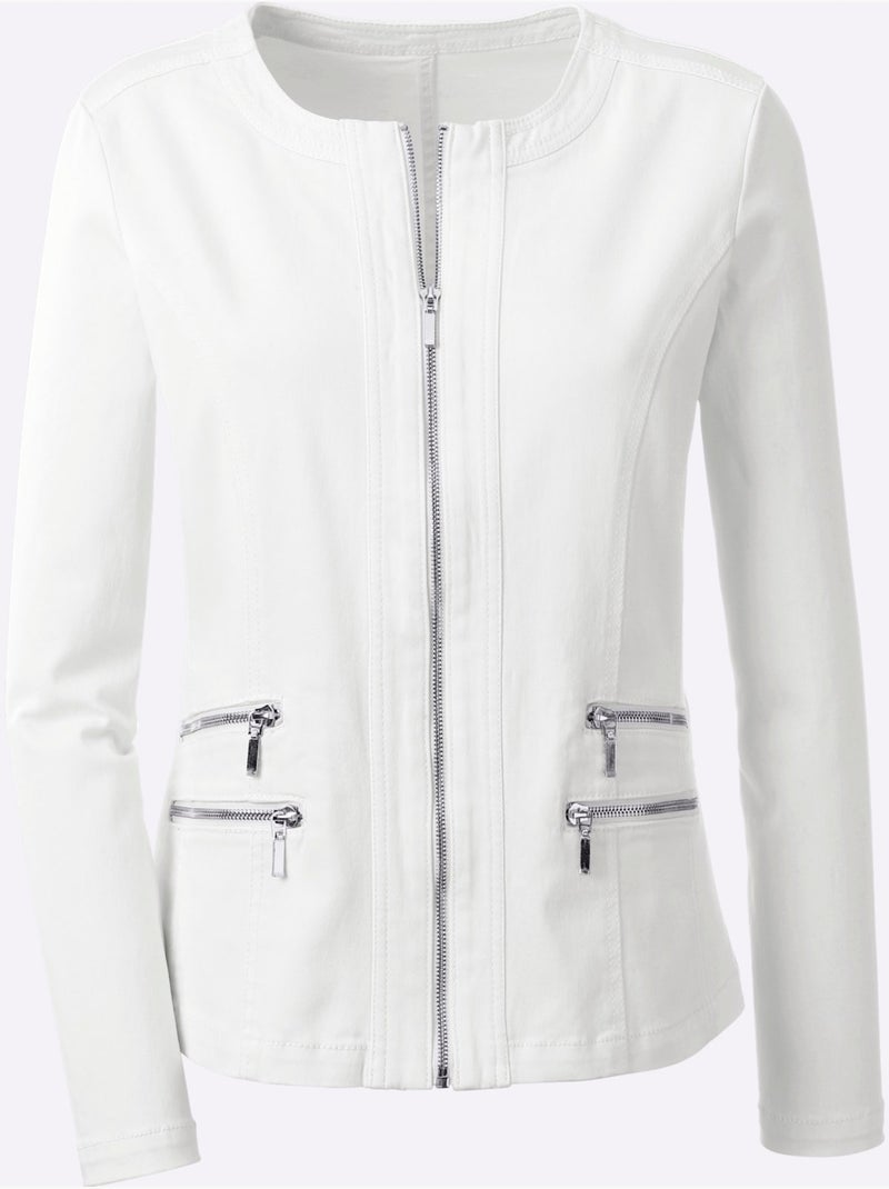 Blazer En Jean Qualité Coton - Taille Standard - Witt Blanc cassé - Kiabi