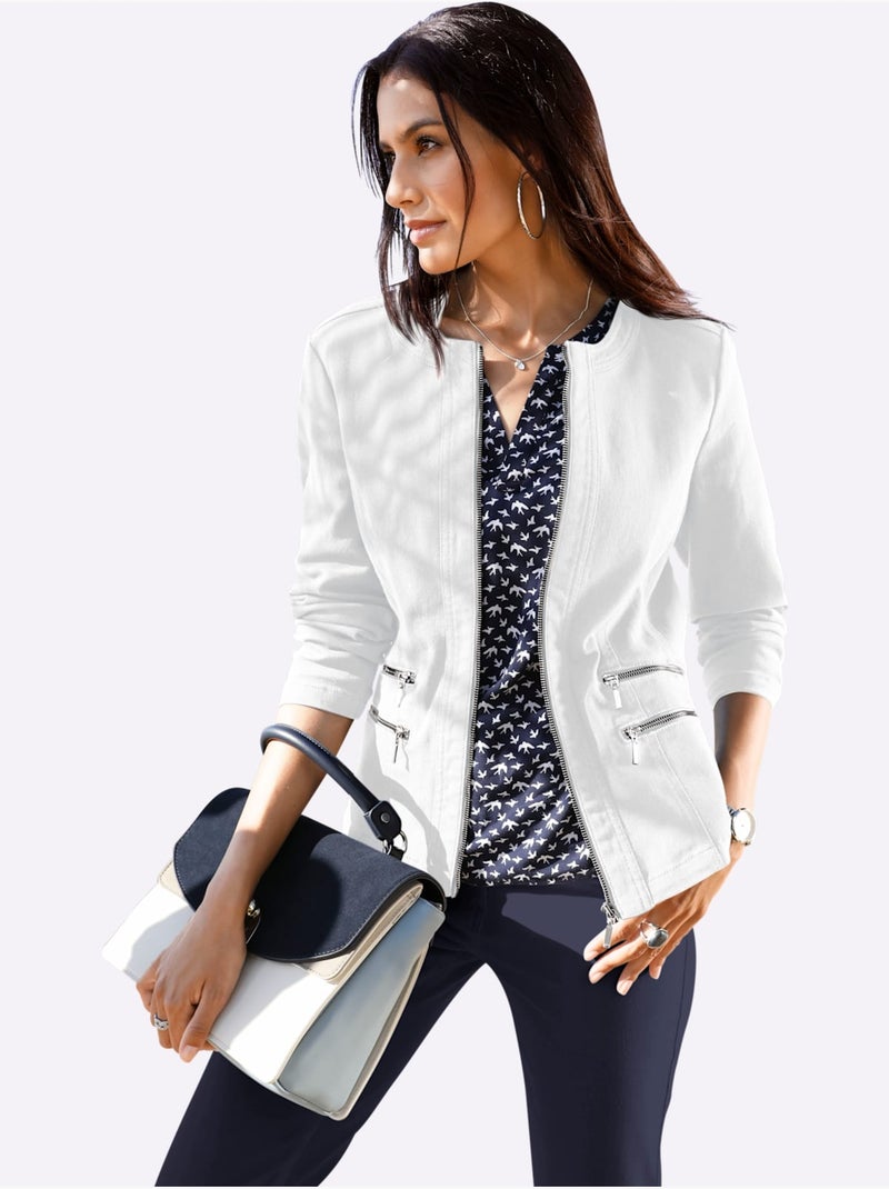 Blazer En Jean Qualité Coton - Taille Standard - Witt Blanc cassé - Kiabi