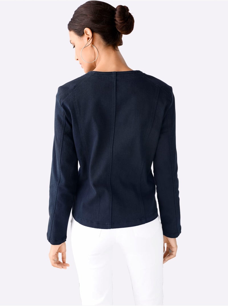 Blazer En Jean Qualité Coton - Taille Standard - Witt Bleu marine - Kiabi