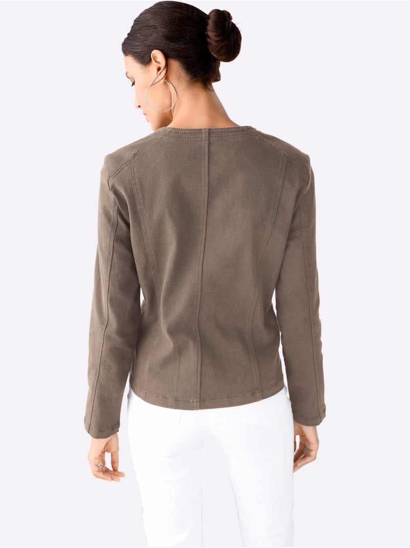 Blazer En Jean Qualité Coton - Taille Standard - Witt Gris taupe - Kiabi