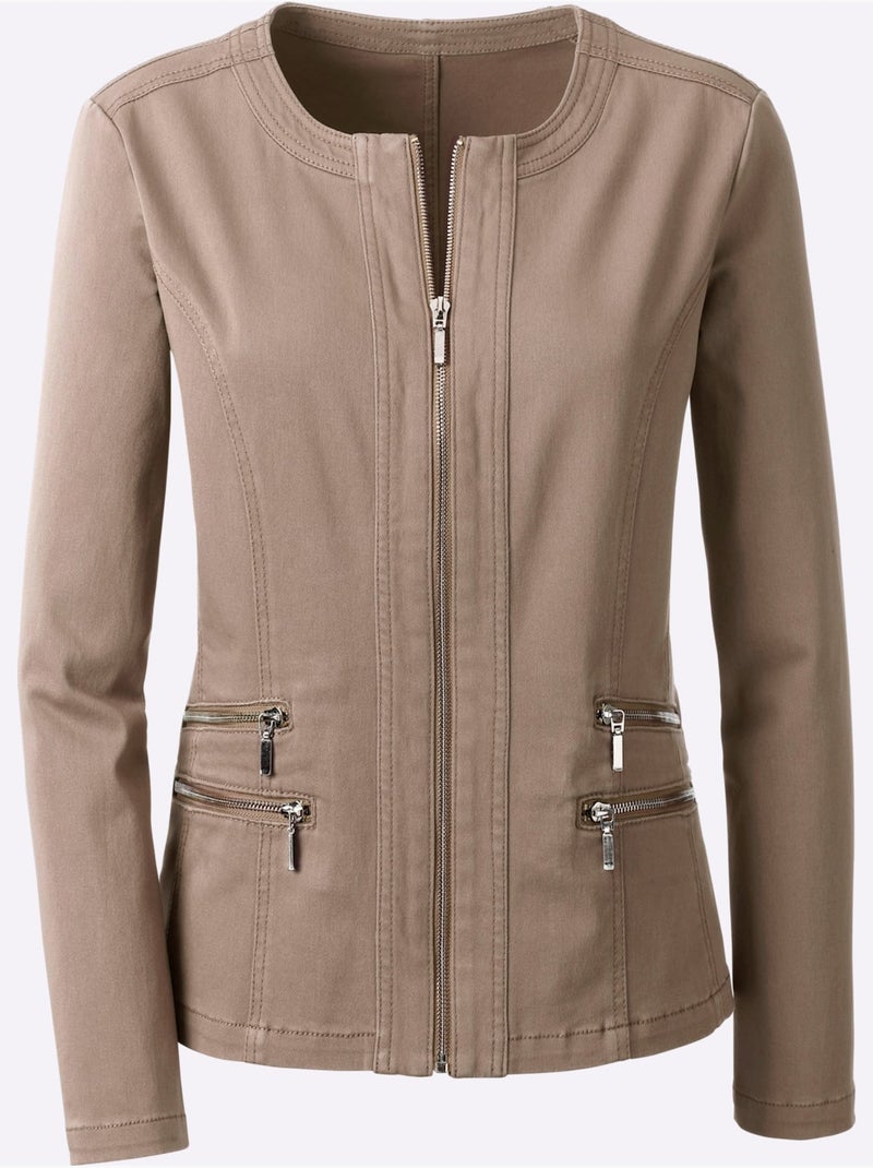 Blazer En Jean Qualité Coton - Taille Standard - Witt Gris taupe - Kiabi