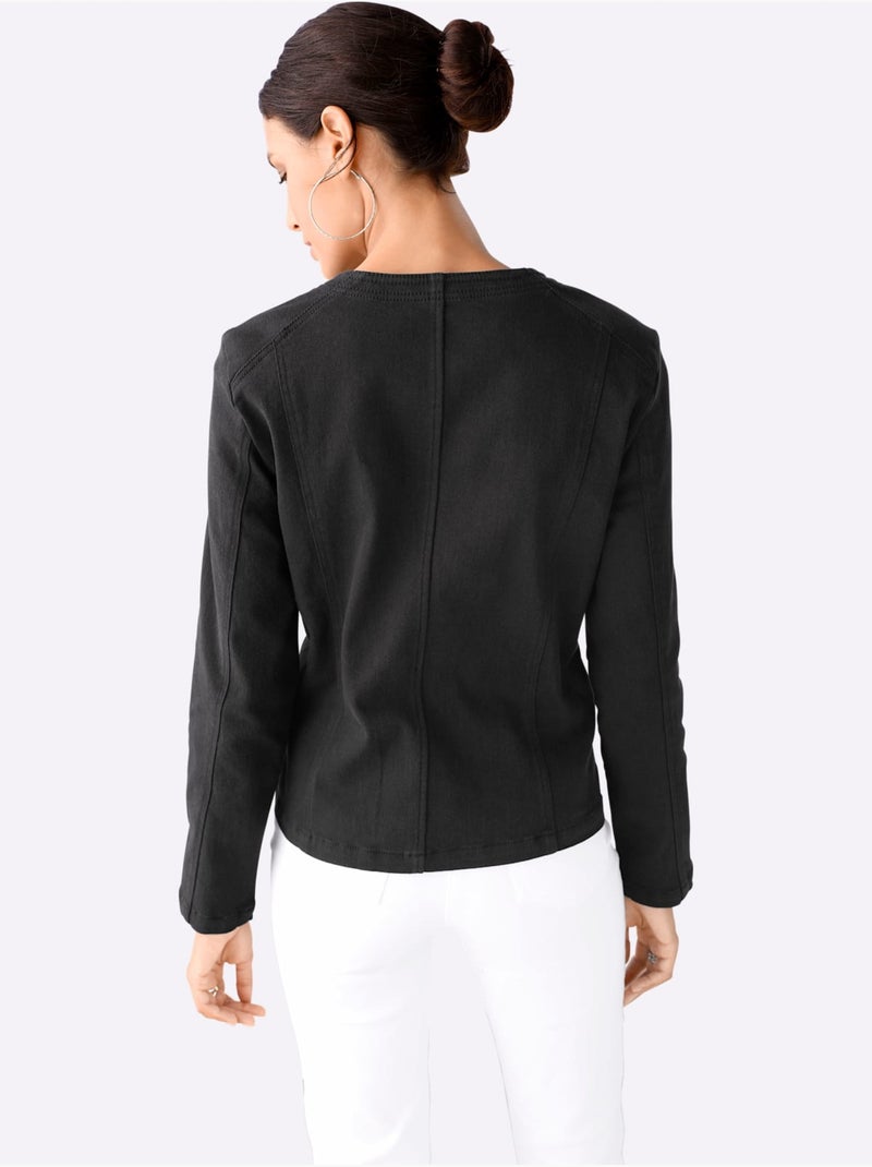 Blazer En Jean Qualité Coton - Taille Standard - Witt Noir - Kiabi