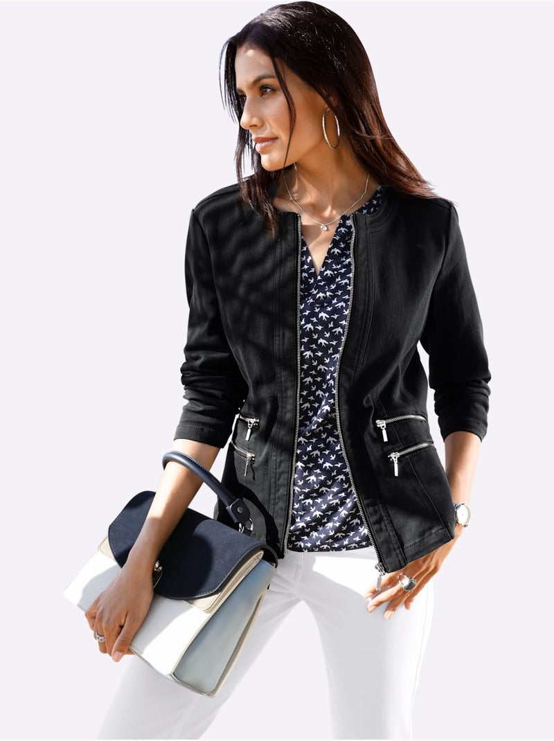 Blazer En Jean Qualité Coton - Taille Standard - Witt Noir - Kiabi