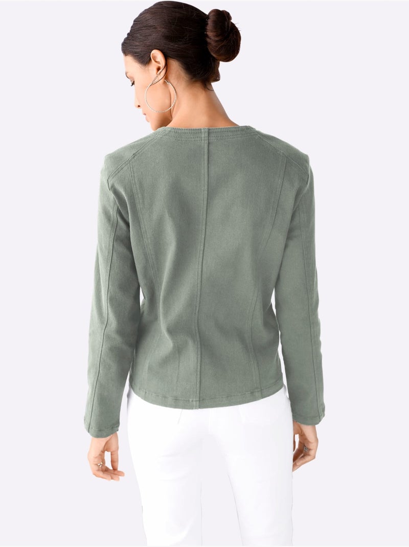 Blazer En Jean Qualité Coton - Taille Standard - Witt Vert - Kiabi