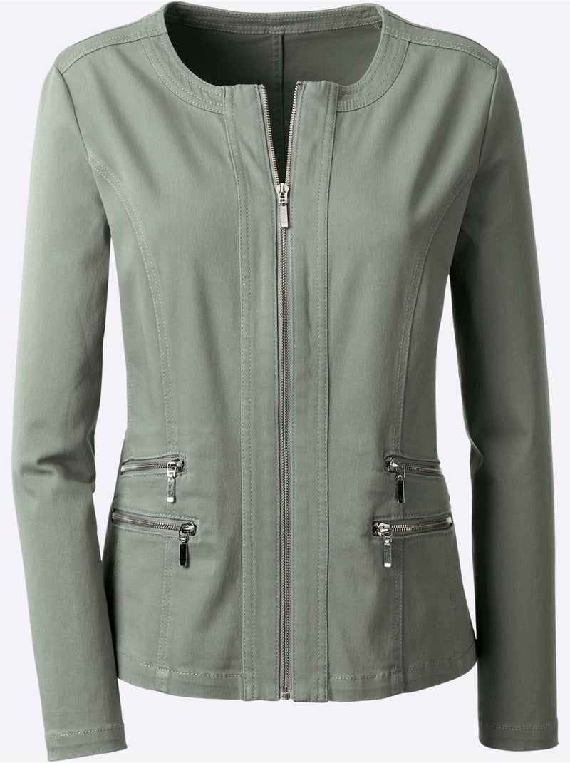Blazer En Jean Qualité Coton - Taille Standard - Witt Vert - Kiabi