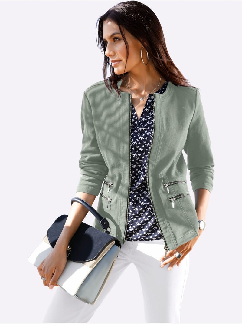 Blazer En Jean Qualité Coton - Taille Standard - Witt Vert - Kiabi