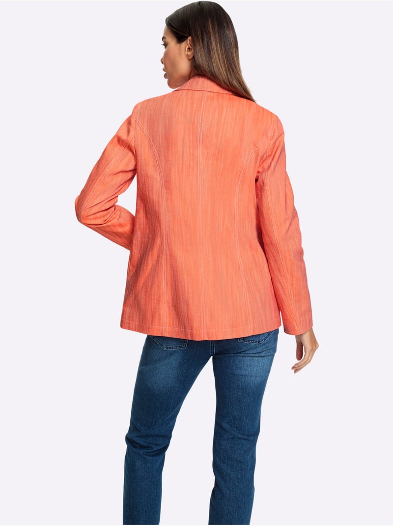 Blazer En Jean Qualité Denim Teintée - Taille Standard - Helline Orange - Kiabi