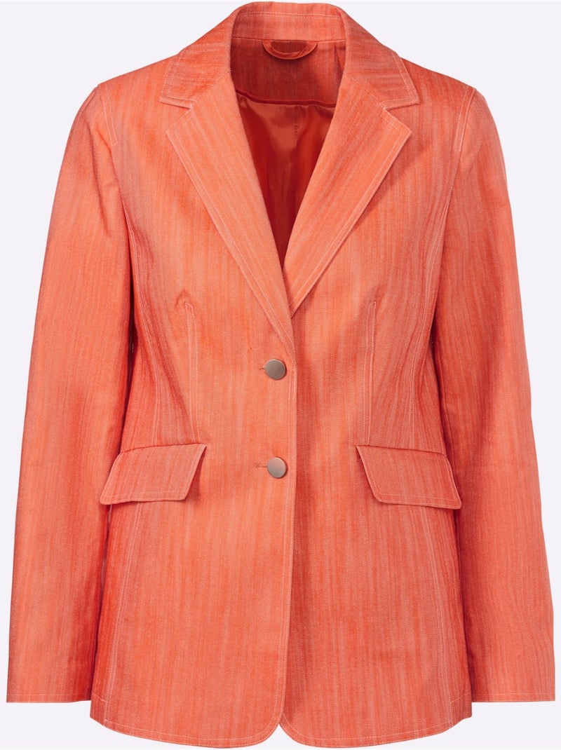 Blazer En Jean Qualité Denim Teintée - Taille Standard - Helline Orange - Kiabi