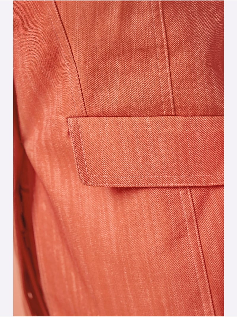 Blazer En Jean Qualité Denim Teintée - Taille Standard - Helline Orange - Kiabi