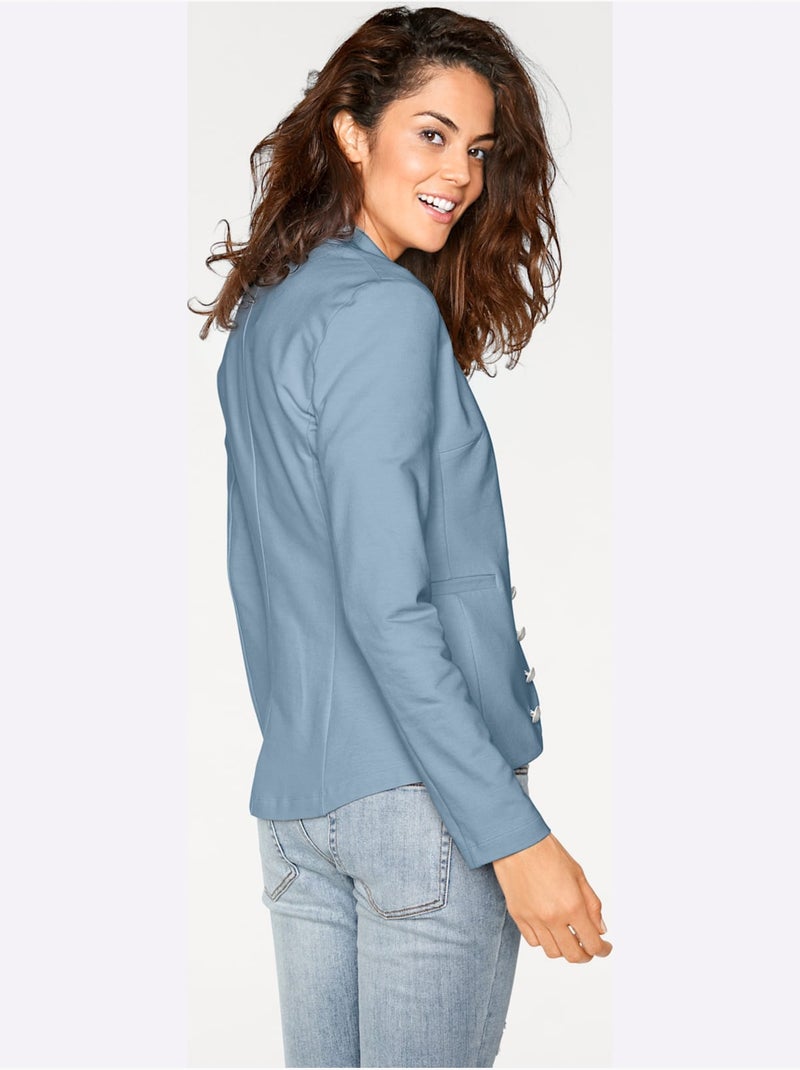 Blazer en jersey - taille standard - helline Bleu gris - Kiabi