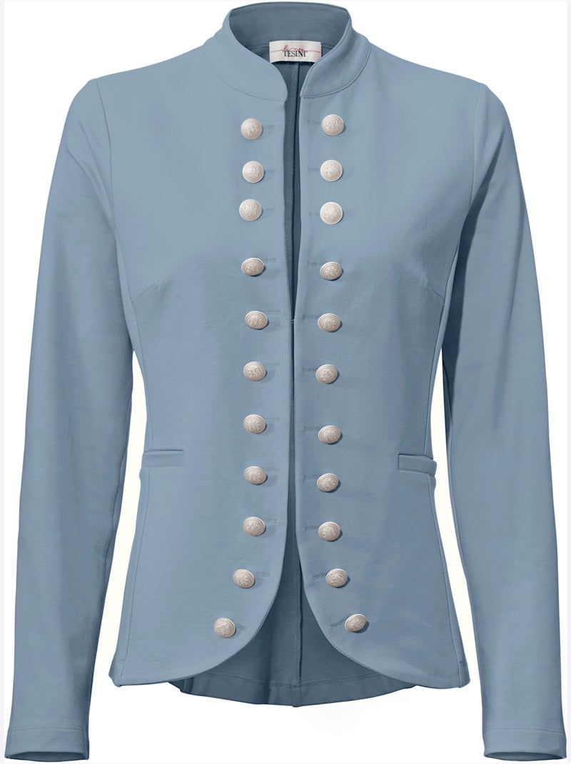 Blazer en jersey - taille standard - helline Bleu gris - Kiabi