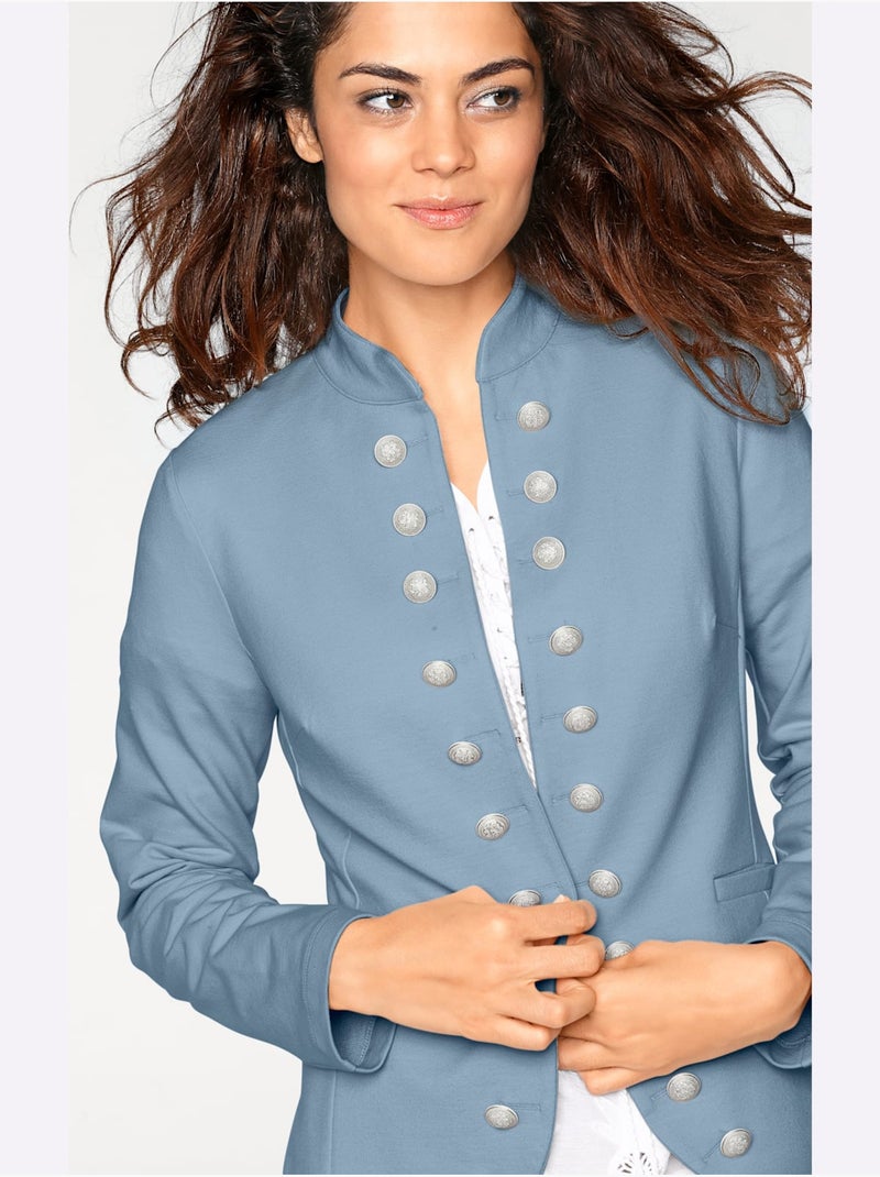 Blazer en jersey - taille standard - helline Bleu gris - Kiabi