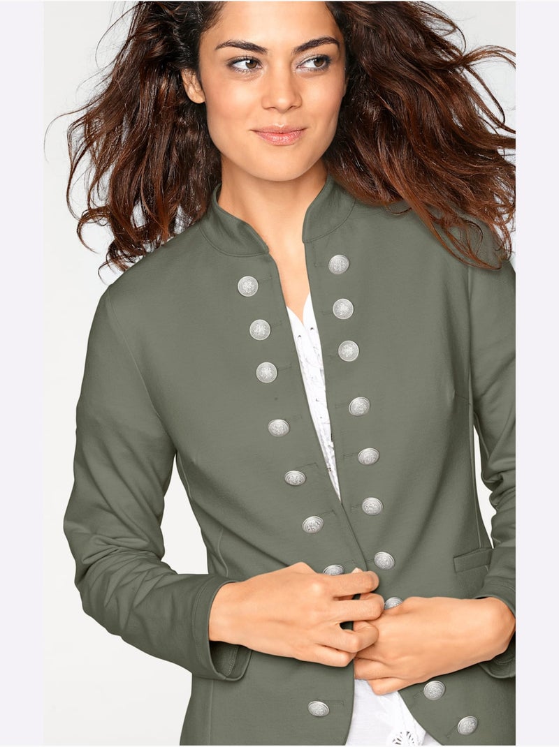 Blazer en jersey - taille standard - helline Vert olive - Kiabi