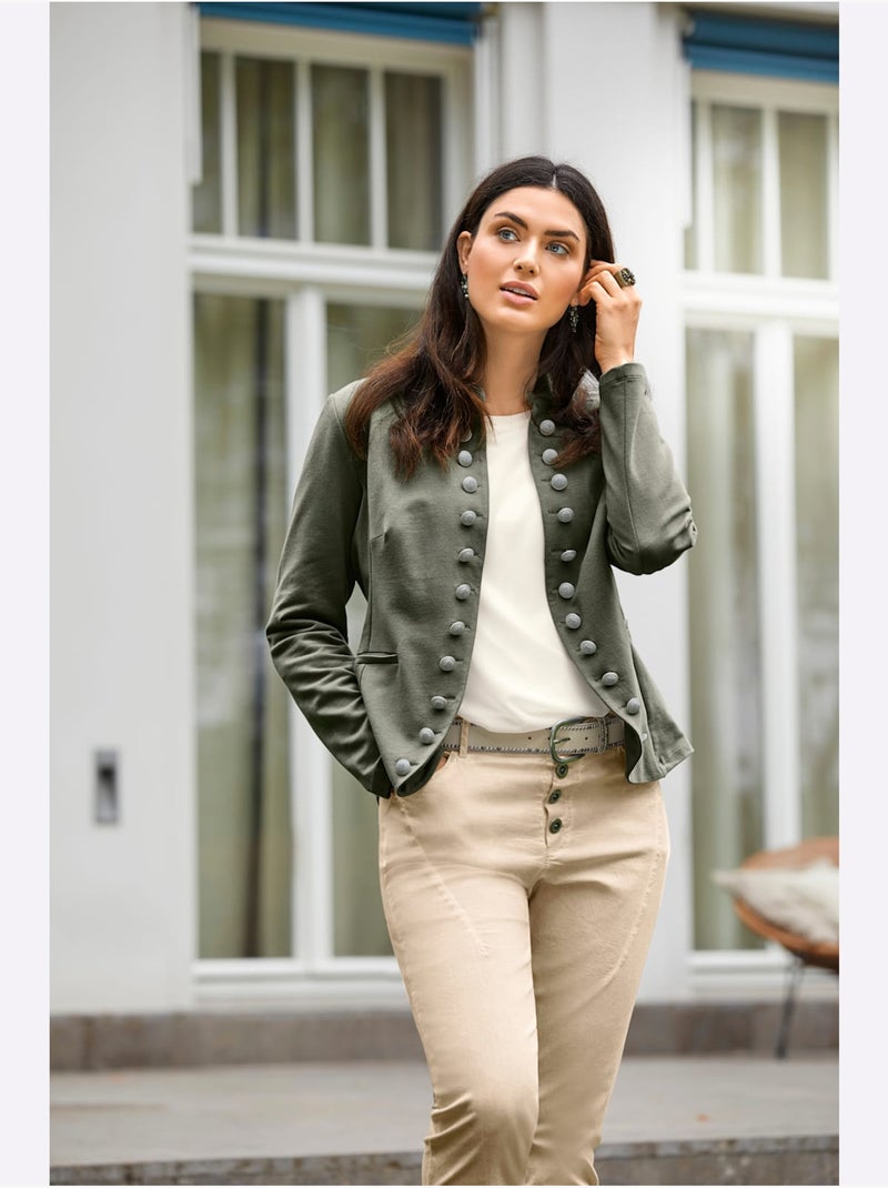 Blazer en jersey - taille standard - helline Vert olive - Kiabi