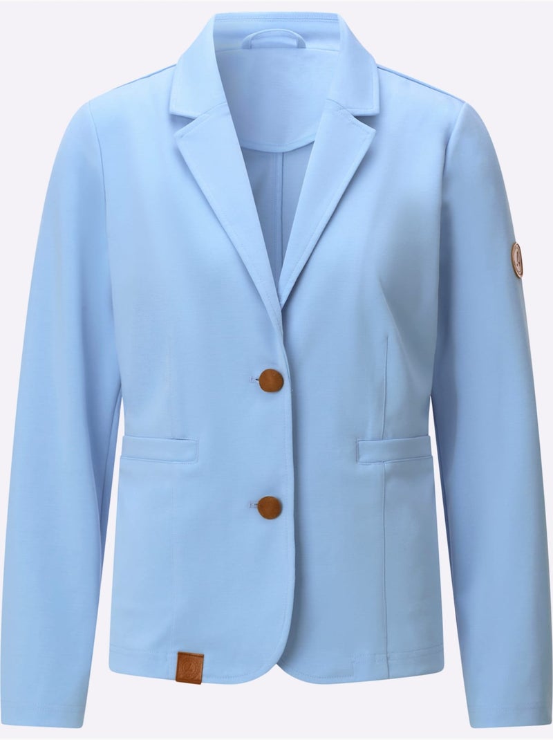 Blazer En Jersey 20% Viscose - Taille Standard - Witt Bleu ciel - Kiabi