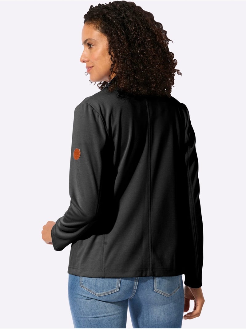Blazer En Jersey 20% Viscose - Taille Standard - Witt Noir - Kiabi