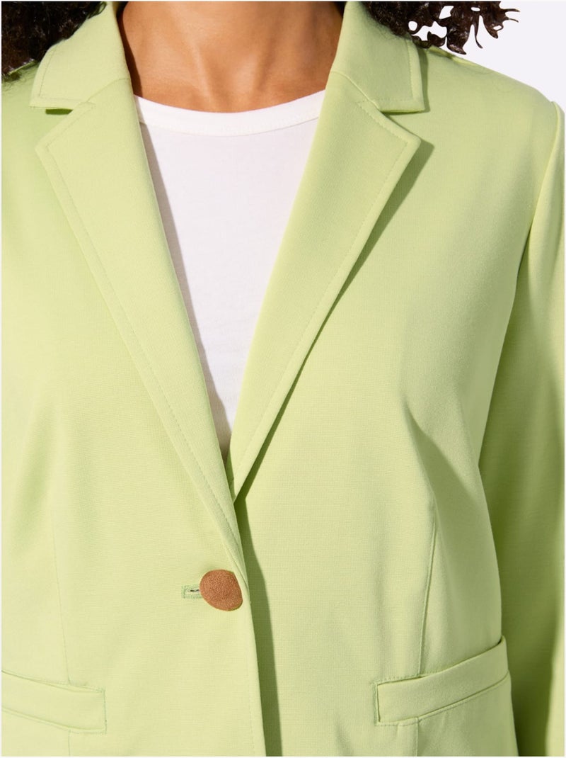 Blazer En Jersey 20% Viscose - Taille Standard - Witt Vert pistache - Kiabi