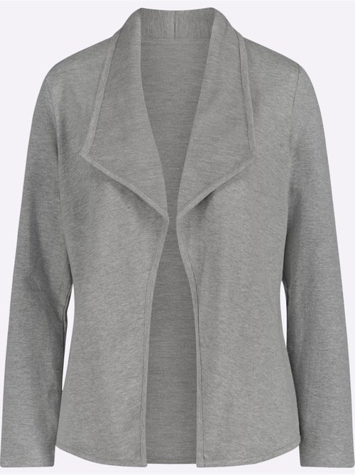 Blazer en jersey avec col à revers et manches longues - Taille standard - Moda Vilona - Kiabi Blazer en jersey avec col à revers et manches longues - Taille standard - Moda Vilona - Kiabi