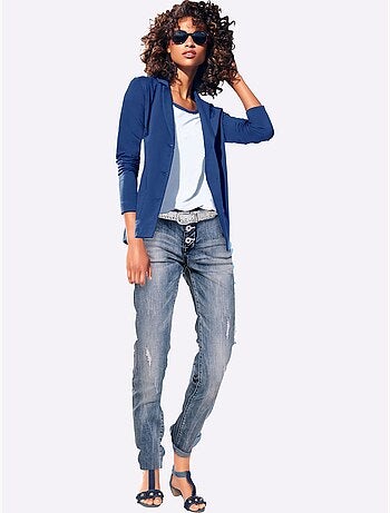 Blazer En Jersey Coupe Sobre Pour Un Look Décontracté Tendance - Taille Standard - helline