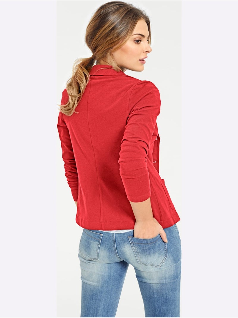 Blazer En Jersey Coupe Sobre Pour Un Look Décontracté Tendance - Taille Standard - Helline Corail - Kiabi