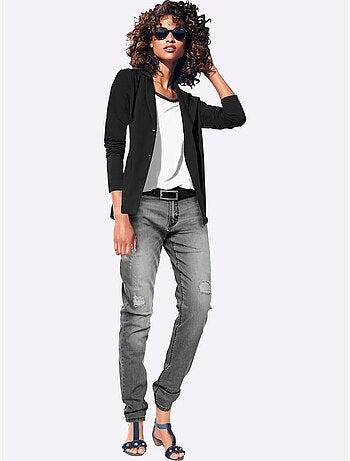 Blazer En Jersey Coupe Sobre Pour Un Look Décontracté Tendance - Taille Standard - Helline