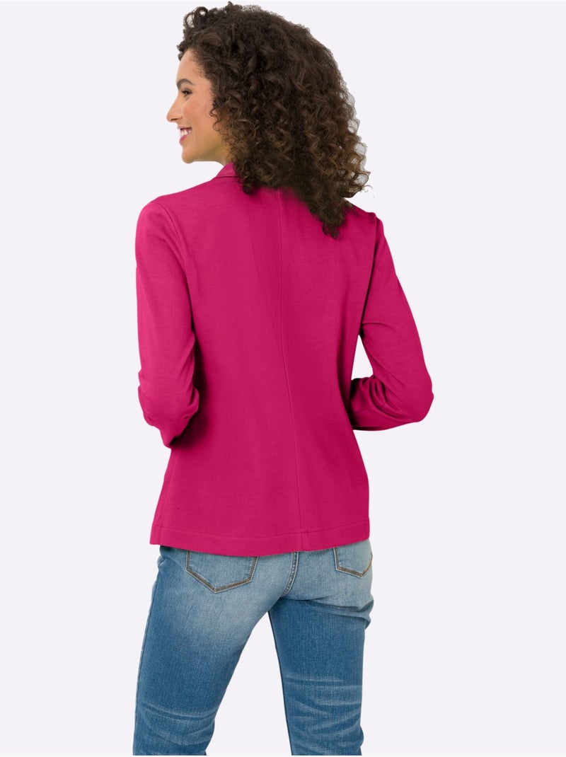 Blazer En Jersey Coupe Sobre Pour Un Look Décontracté Tendance - Taille Standard - Helline Rose fushia - Kiabi