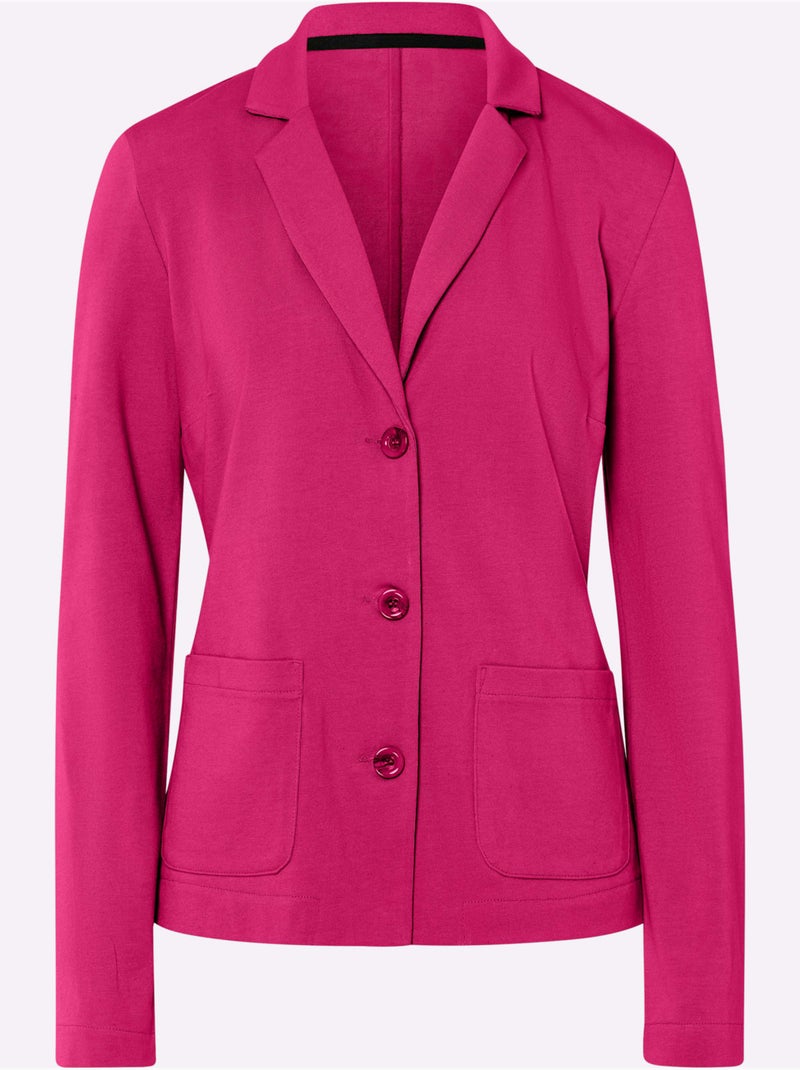 Blazer En Jersey Coupe Sobre Pour Un Look Décontracté Tendance - Taille Standard - Helline Rose fushia - Kiabi