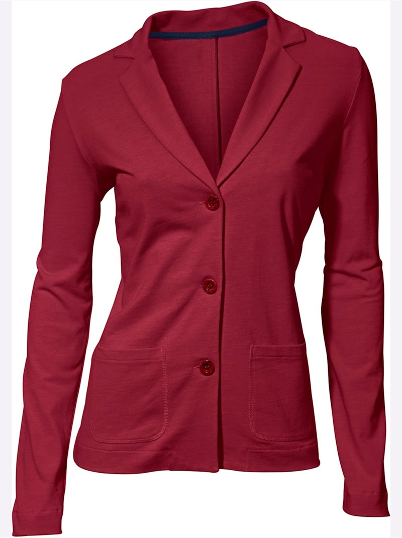 Blazer En Jersey Coupe Sobre Pour Un Look Décontracté Tendance - Taille Standard - Helline Rouge carmin - Kiabi