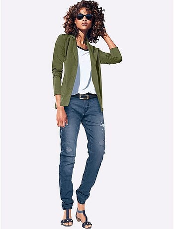Blazer En Jersey Coupe Sobre Pour Un Look Décontracté Tendance - Taille Standard - helline