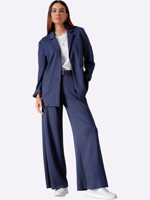 Blazer en jersey fines rayures classiques - taille standard - helline - Kiabi