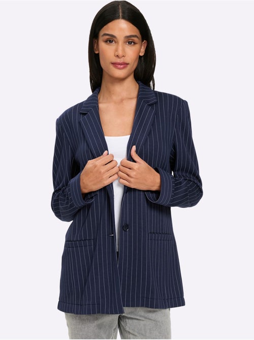 Blazer en jersey fines rayures classiques - taille standard - helline - Kiabi