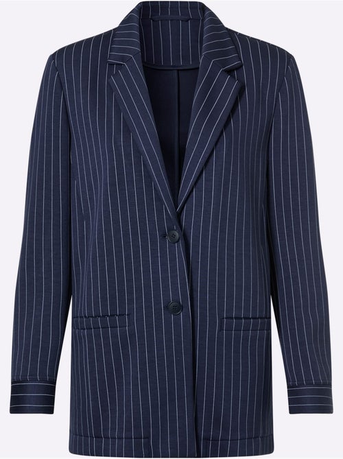 Blazer en jersey fines rayures classiques - taille standard - helline - Kiabi