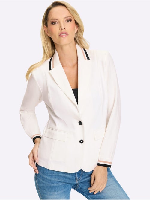 Blazer En Jersey Finitions Contrastées - Taille Standard - helline - Kiabi