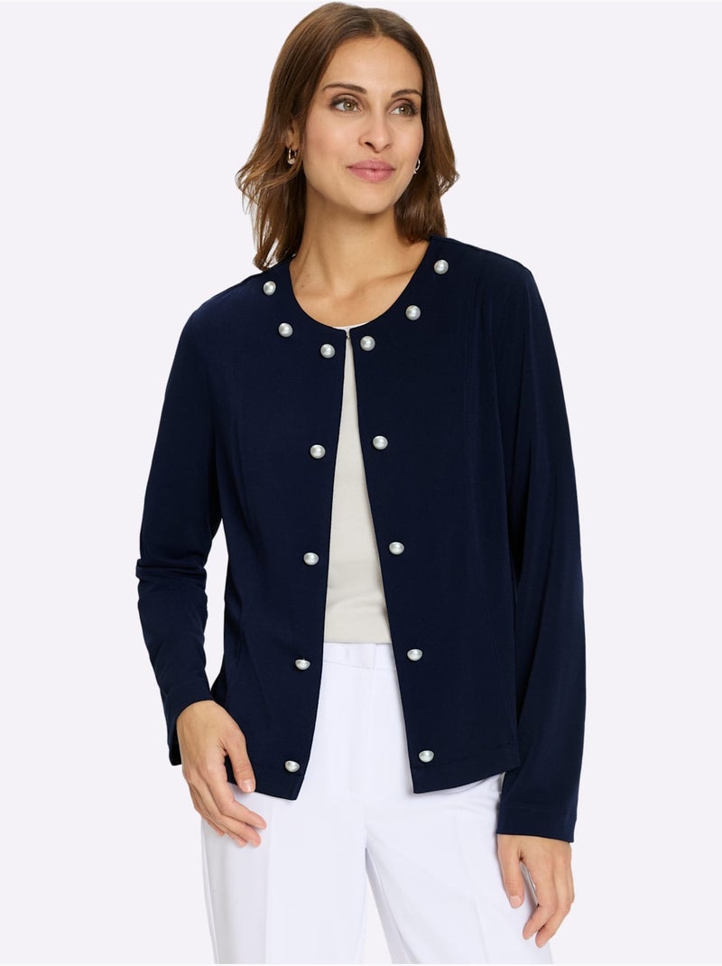 Blazer En Jersey Jersey élastique Et Indéformable - Taille Standard - Witt Bleu marine - Kiabi
