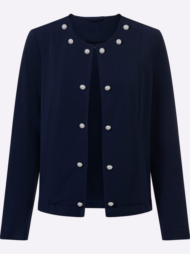 Blazer En Jersey Jersey élastique Et Indéformable - Taille Standard - Witt Bleu marine - Kiabi