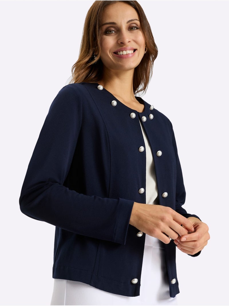 Blazer En Jersey Jersey élastique Et Indéformable - Taille Standard - Witt Bleu marine - Kiabi