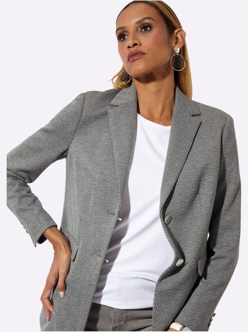 Blazer En Jersey Jersey Fin - Taille Standard - Helline - Kiabi Blazer En Jersey Jersey Fin - Taille Standard - Helline - Kiabi