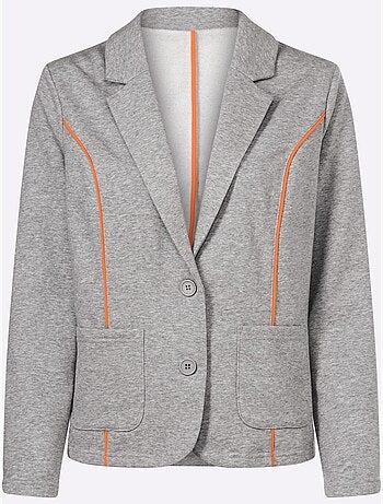 Blazer En Jersey Passepoils Contrastés Tendance - Taille Standard - Helline