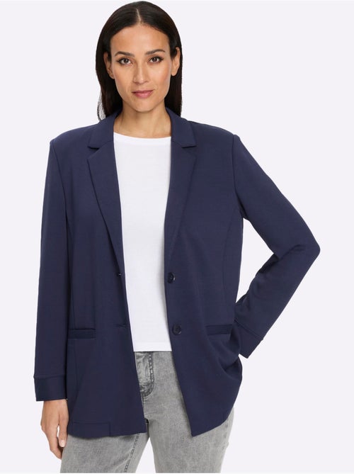 Blazer En Jersey Qualité Jersey Extensible, Souple Et Confortable - Taille Standard - Helline - Kiabi Blazer En Jersey Qualité Jersey Extensible, Souple Et Confortable - Taille Standard - Helline - Kiabi