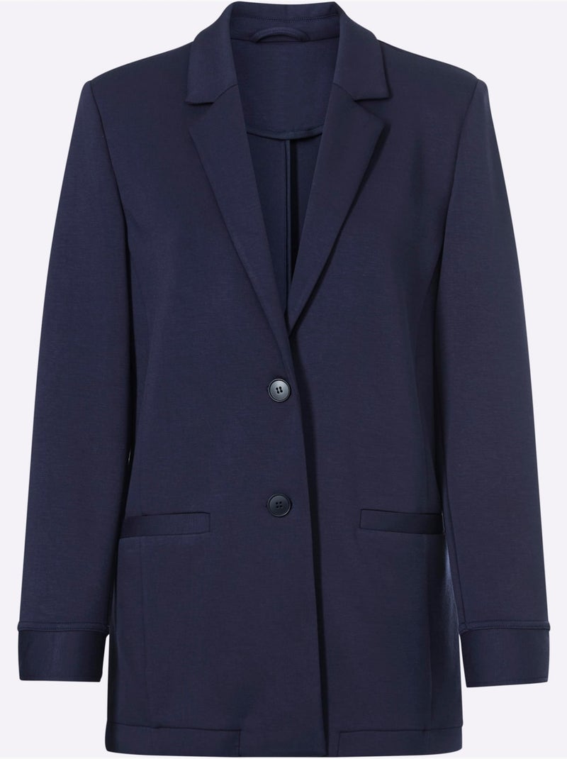 Blazer En Jersey Qualité Jersey Extensible, Souple Et Confortable - Taille Standard - Helline Bleu marine - Kiabi